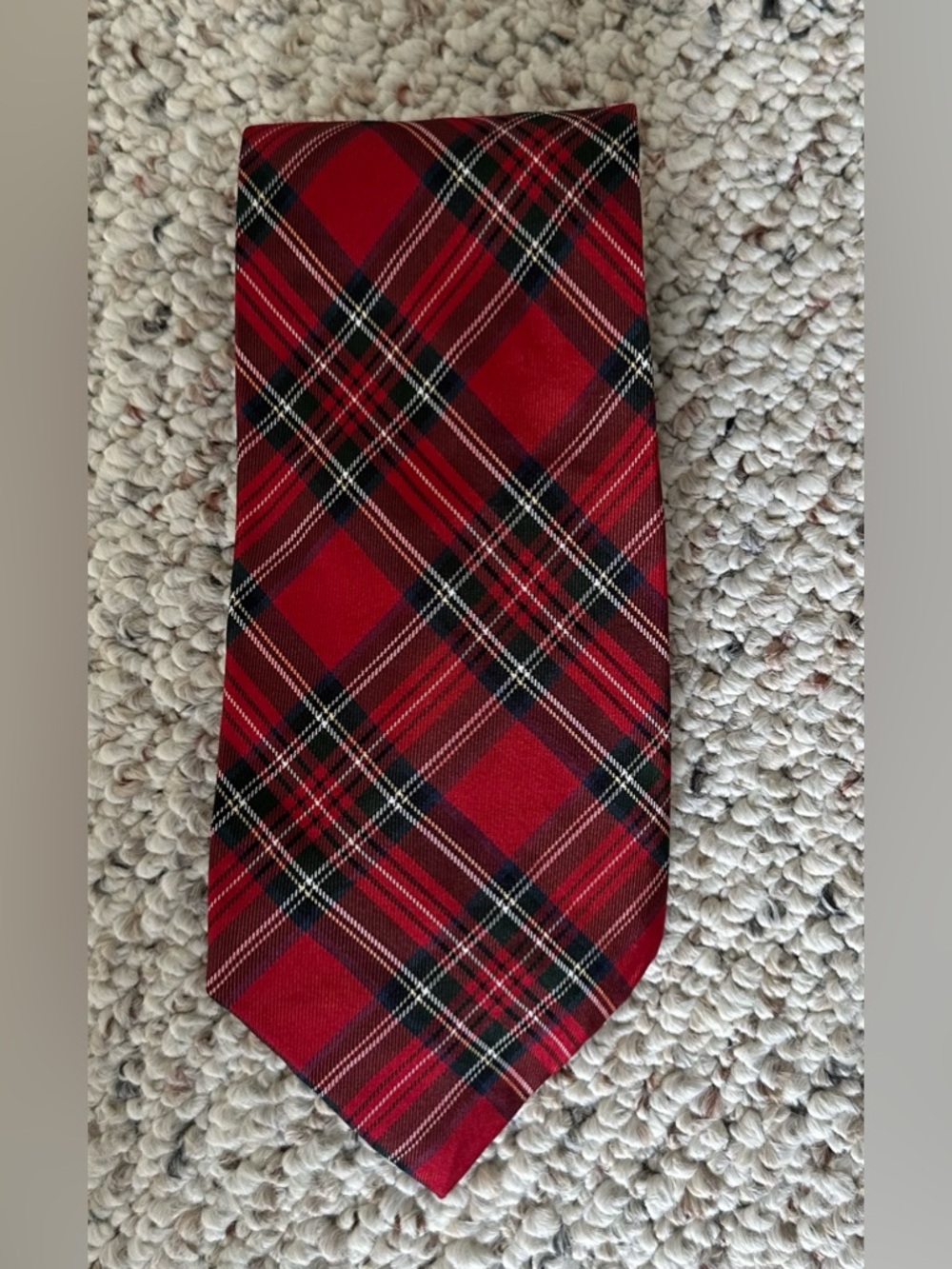 Tommy Hilfiger Red and Black Plaid Men's Tie‎